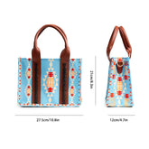Tote Bag For Women Western Purse Shoulder Bag Aztec Handbag with a Adjustable Guitar Strap(light blue)